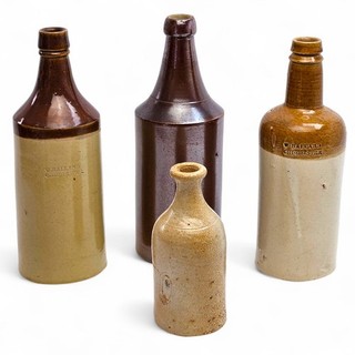 Antique Stoneware Bottles x4 incl. W. Ballard Chichester – VGC