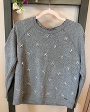 Abercrombie  Fitch Crewneck Jeweled Sweatshirt-Gray-Women  s Medium read Below