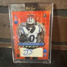 JaTavion Sanders 2024 Wild Card Stacked Deck Auto Card 2/2 Bookend Ace of Hearts
