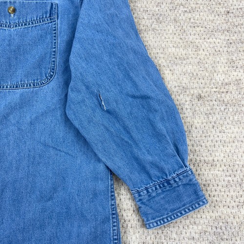 Vintage Kentucky Wildcats Shirt Men Large Blue Denim Button Up Jean 90s Y2K * - Picture 6 of 15