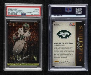 2022 Select Artistic Selections Gold Prizm /10 Garrett Wilson PSA 8 Rookie RC