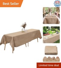 Versatile 60" x 108" Natural Burlap Tablecloth - Perfect for Rustic Weddings