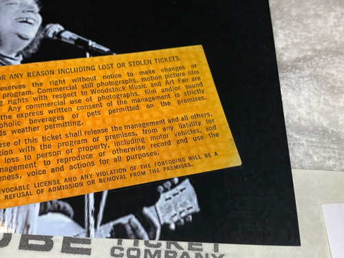 Woodstock 1969 Sonntagsticket Jimi Hendrix Thank Dead Joplin COA Ephemera USA - Bild 10 von 17