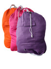 3 x Heavy Duty Commercial Laundry Linen Bag with Pocket, Drawstring & Lugs - Or