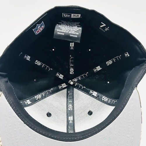 New Era Las Vegas Raiders 2-Tone Camo 59FIFTY Fitted Hat Cap 7 1/2 Black NFL - Picture 5 of 5