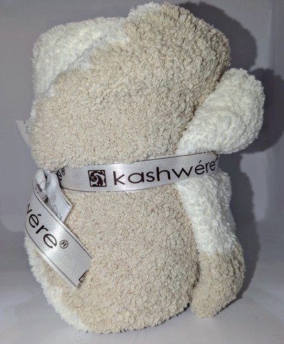 Kashwere Baby Blanket & Cap Beige White NEW NWT Kashwére Chenille $78 Super Soft - Picture 4 of 7