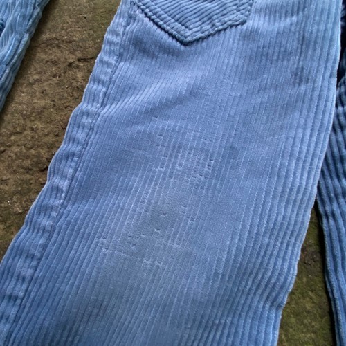Vintage 70er Levis Kinder Cord blau gelb Etikett Weste Jacke Hose Anzug - Bild 8 von 10
