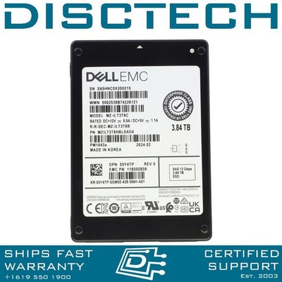Samsung PM1643a MZ-ILT3T8C Dell 5Y4TP 3.84TB SAS 12Gbps RI SSD