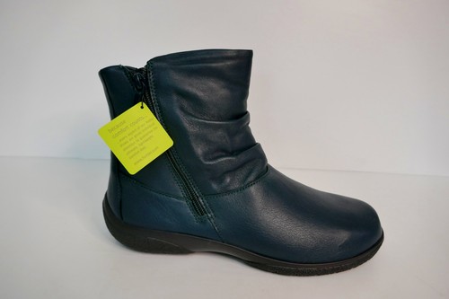 NEU HOTTER WHISPER TÜRKIS LEDER DOPPELREISSVERSCHLUSS GERAFFT KUNSTFELL GEFÜTTERT STIEFELETTEN UK 7 - Bild 7 von 15
