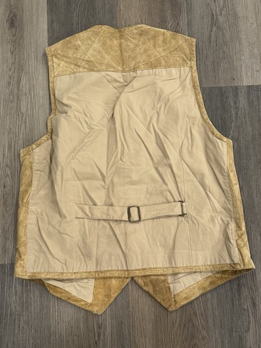 Territory Ahead Men's Large Suede Leather Vest Diamond Quilt w/ Cotton Lining - Picture 5 of 5