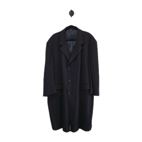 VTG Loro Piana Italy Union Made USA Superfine Lambswool Navy Blue Coat Mens XL