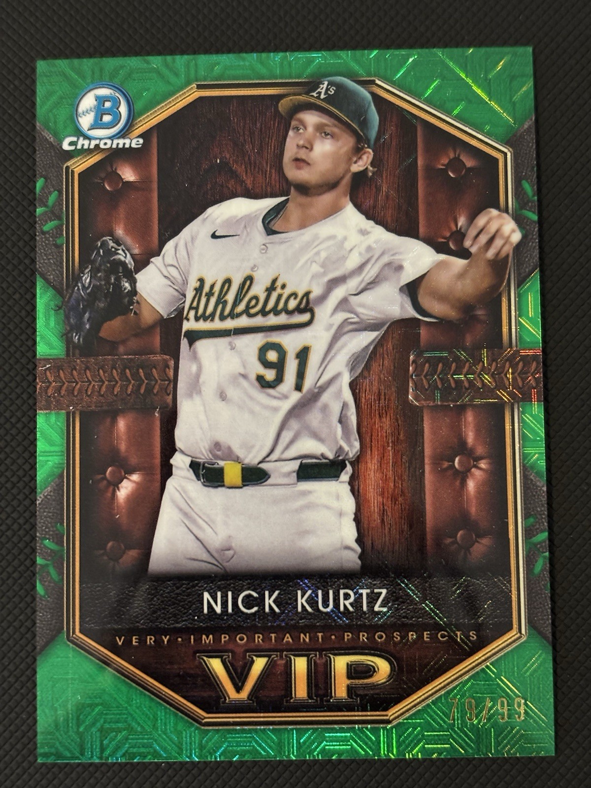 2025 Bowman Chrome Nick Kurtz VIP Mega Box Mojo Green Refractor #/99