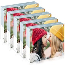 5 Pack Acrylic Frame 4x4, 20 Thicker, 20mm Thick Frameless Clear Picture Fra...