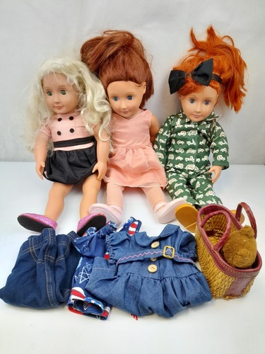 3 poupées fille Our Generation avec vêtements et accessoires 19" Play Dolls D2