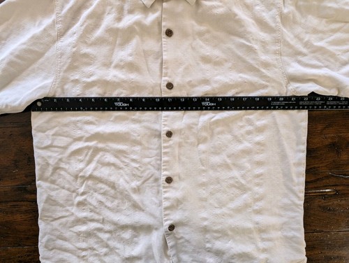 TOMMY BAHAMA 100% Silk Mens M Cream Hawaiian Tan Short Sleeve Shirt - Picture 8 of 12