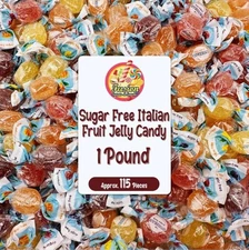 (Free Duty Tax) Sugar Free Bonelle Italian Fruit Jelly Candy - 1 Pound (Appr