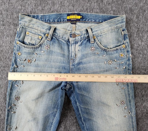 Ralph Lauren Rugby Jeans Damen 12 / 28 Bootcut Blumen Nieten Strass Y2K - Bild 19 von 24