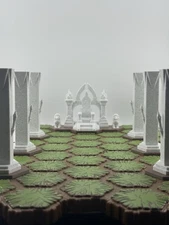 Custom Terrain Set Grand Medieval Marble Thrown Room & Pillars For Heroscape