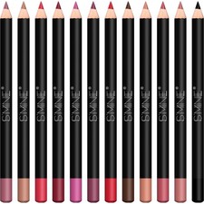 Matte Lip Liner Set - 12 High Pigment Soft Pencils for Longwear Makeup
