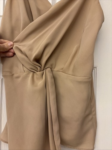 Naked Zebra Womens Tan Adjustable Spaghetti Strap Camisole Tank Top Size Small - Picture 2 of 8