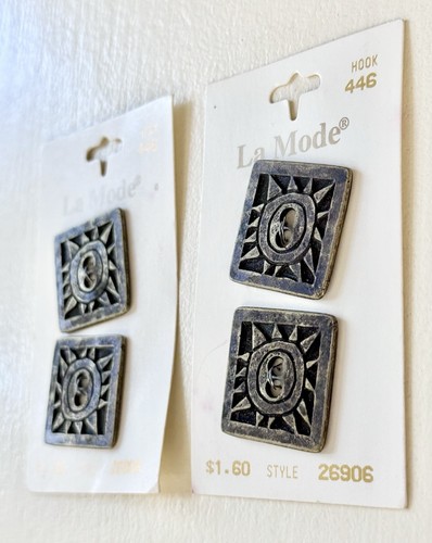 Vintage La Mode Metal Sun Buttons-Set Of 4-#26906-Antique Gold-Size 32MM- 1.25” - Picture 5 of 5