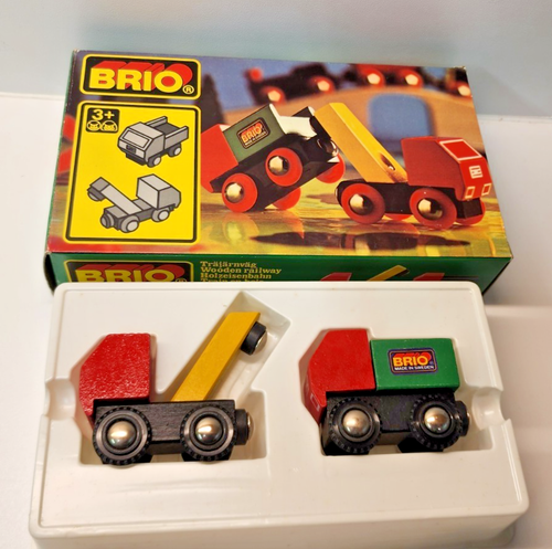 Vintage BRIO No. 33521 Tow Truck & Truck Made in Sweden. NOS - Picture 2 of 2