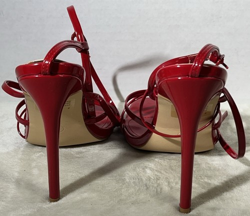 Sandalias de tacón de aguja Cape Robbin Minnie M rojas con tiras para mujer talla 7 FY71911-1 - Imagen 9 de 20