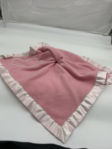 Baby Boom Angel Bear wings Lovey Security Blanket Pink Satin Trim Cross Church - Picture 4 of 5