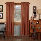 Primitive 84"x40" Panel Pair Red Rod Pocket Burgundy Window Curtains VHC Brands