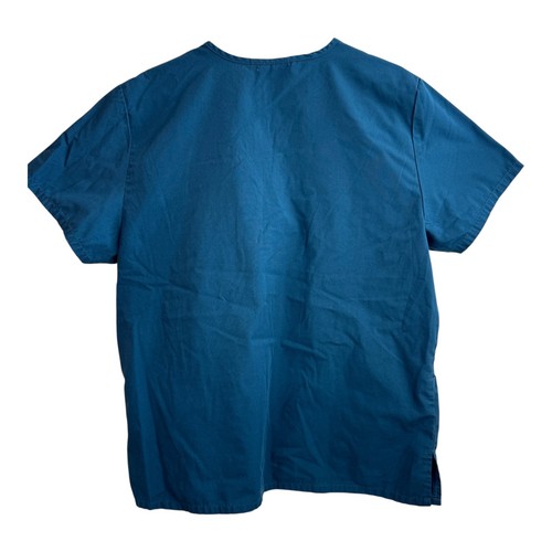 Siv Van Scrub Top Taglia L Ha Tasche Tinta Unita Blu A26 - Foto 2 di 5