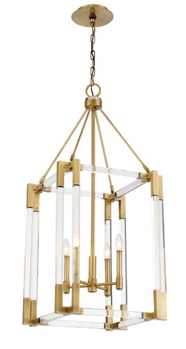Metropolitan N7354 Prima Vista 4 Light 19"W Taper Candle Pendant - Aged Antique - Picture 2 of 2