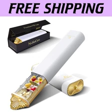 Portable 7-Day Pill Case with Gold Accents - Effortless Organization for Travel