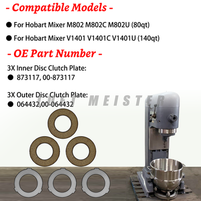 6X Inner & Outer Clutch Disc Kit For Hobart Mixer M802 & V1401