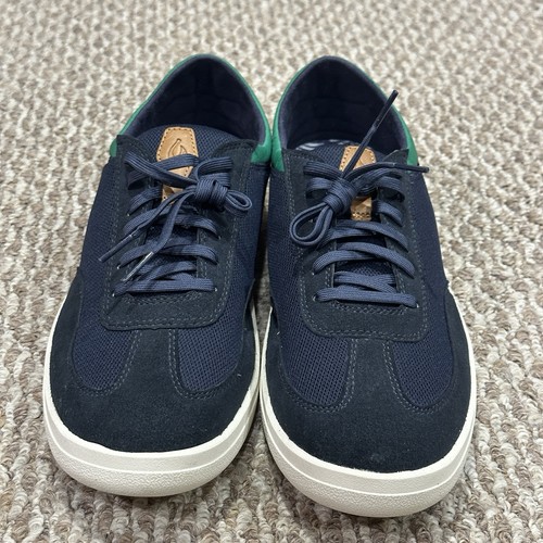 OLUKAI Punini Lace Up Casual Men’s Shoes Navy Blue Green Bamboo US Size 11 - Picture 6 of 8