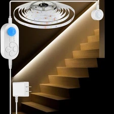 Dual Motion Sensor Light Indoor - Plug-in Motion Activated LED Stair Light St...