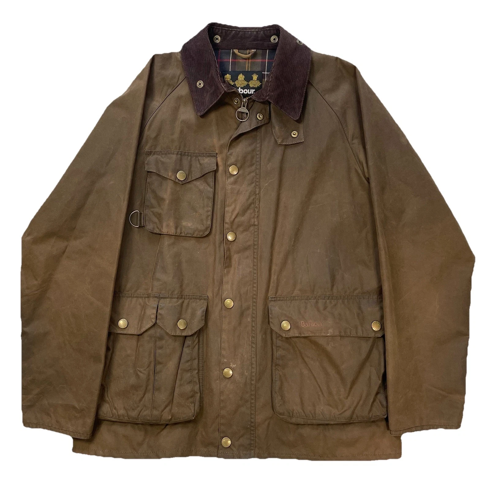 Barbour Men's Jacket Spey Fishing Bedale Sylkoil Waxed Tartan Sage Size XL
