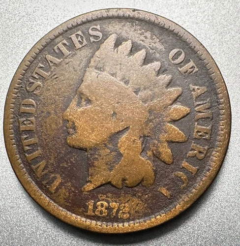 1872  INDIAN CENT   GOOD DETAILS  KEY DATE  #1362