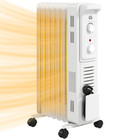 Oil Filled Radiator 24x36.5x64cm White Steel/Plastic 7-Fin 1500W Heater Whisper