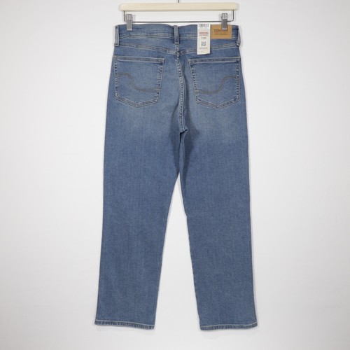 Signature Women's High Rise Straight Distressed Stretch Denim Jeans Blue Sz 8/29 - Picture 4 of 9