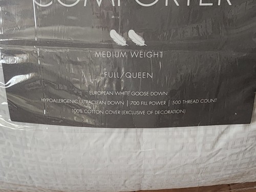 Hotel Collection White Goose Down Medium Weight Queen Comforter $800 SD # - Picture 2 of 6