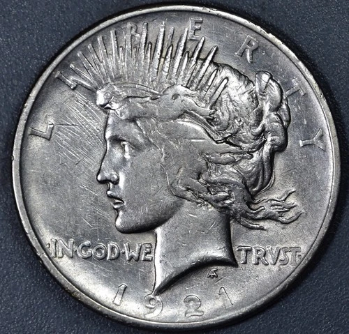 1921 $1 PEACE SILVER DOLLAR KM# 150 Grade:  VF+ A6042