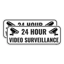 2PC Video Surveillance Sign, 10 x 3.5 Inches - Aluminum - Security Camera In ...