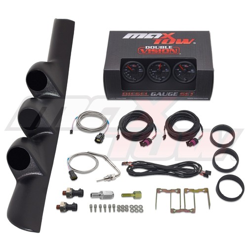 MaxTow Boost EGT Fuel PSI Gauges + Triple Pod for 98-02 Dodge Ram Cummins - Picture 1 of 7
