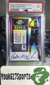 2020-21 Panini Contenders Optic Ticket Variation Jaden McDaniels RC Auto PSA 9