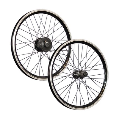 TAYLOR-WHEELS Laufrad 20 Zoll Satz Set Hohlkammerfelge Shimano Nabendynamo DH-C3000 QR schwarz