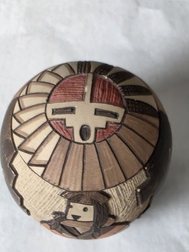 Maceta de semillas de cerámica nativa americana Hopi Lawrence Namoki firmada '88 - Imagen 5 de 15