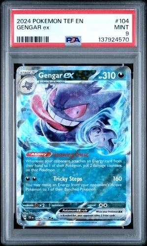 2024 POKEMON TEF EN-TEMPORAL FORCES #104 GENGAR EX PSA 9