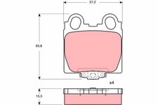 Bremsbelagsatz Scheibenbremse TRW GDB3233 für LEXUS IS GS SC 1 SportCross 200