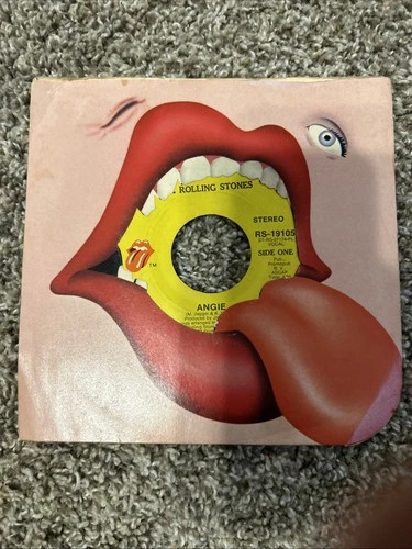 The Rolling Stones RS Angie Silvertrain 7" 45 1973 Tongue Sleeve Rare RS-19105