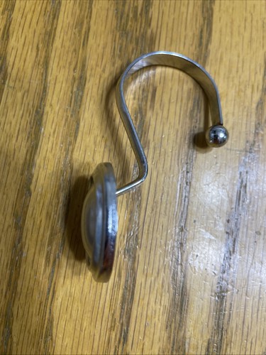 Ganci per tenda doccia in metallo tono argento circolari lucidi con cerchi set/12 leggeri - Foto 2 di 4